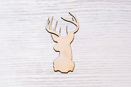 Set di 10 cervi in legno tagliato al laser
