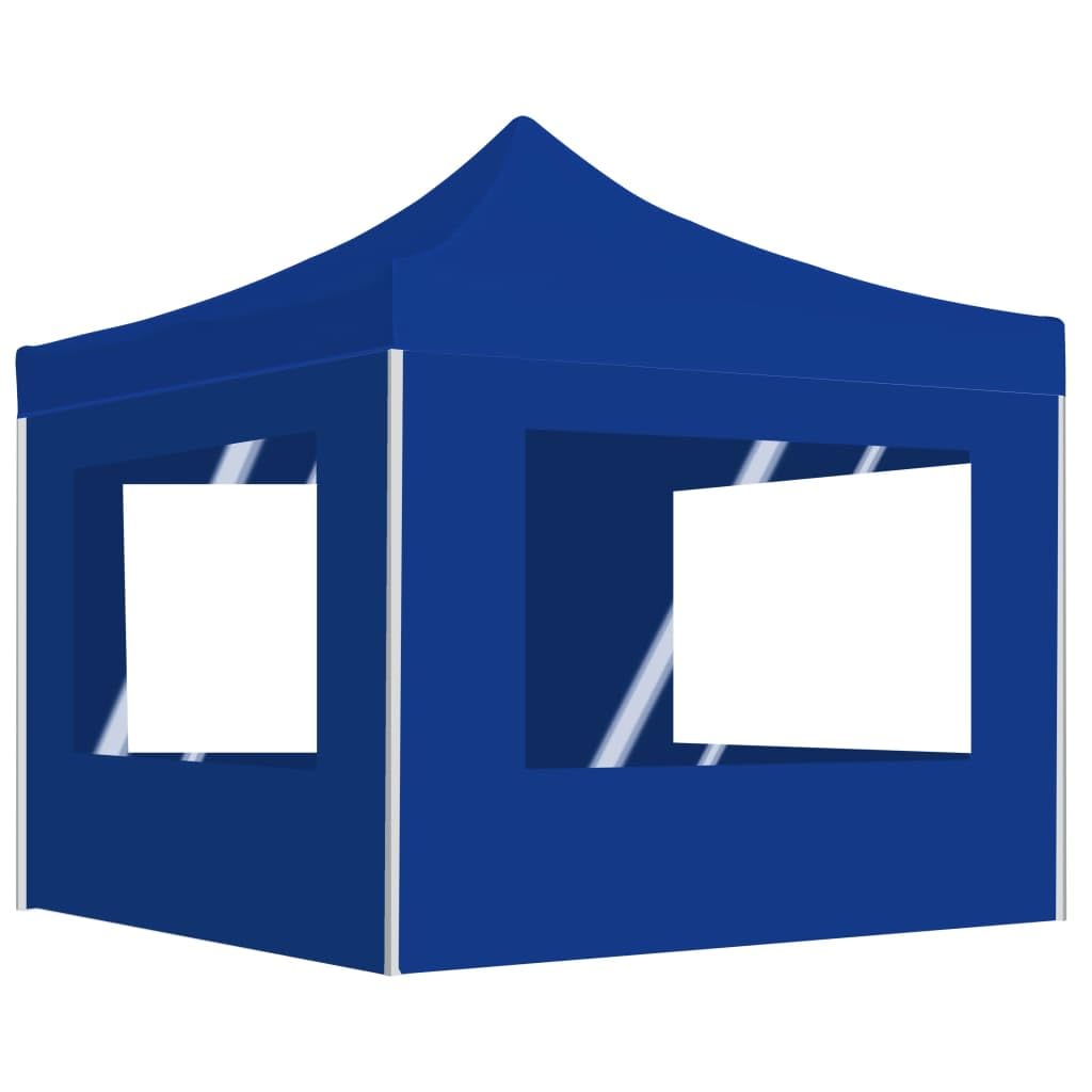Partyzelt Oxford-Gewebe faltbar mit Wänden 2x2m, Aluminiumrahmen rostbeständig, PVC-Fenster, Sonnenschutz für Outdoor-Events wie Grillen und Familienfeiern, inklusive