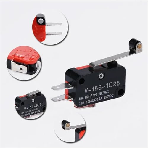 Microrupteur V-156-1C25 robuste avec contacts en alliage durable pour usage intensif