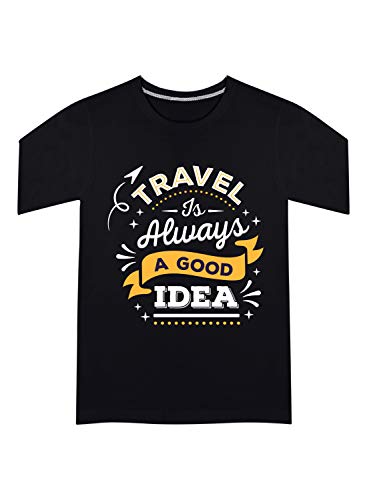 Image of CreativiT Graphic Printed T-Shirt for Unisex Travel - Adventure - IDEA Typography T-Shirt Tshirt | Casual Half Sleeve Round Neck T-Shirt | 100% Cotton | D00532-17