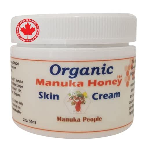 Organic Manuka Skin Cream for Sensitive Dry Skin, Original Formula, Honey Eczema Relief for All Ages, Anti Itch Natural Psoriasis Moisturizer &amp; Dyshidrotic Eczema Cream for Face and Body, Made in Canada by Manuka People (4 OZ)