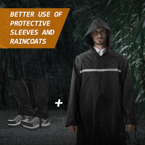 Image of GUSTAVE Gaiters for Snow Trekking Waterproof Windproof 1 Pair 2PCS | Helps Keep Legs Dry, Reduces Wind and Sand Entry, Adjustable Secure Belt, Lightweight Build, Snow Trekking Support