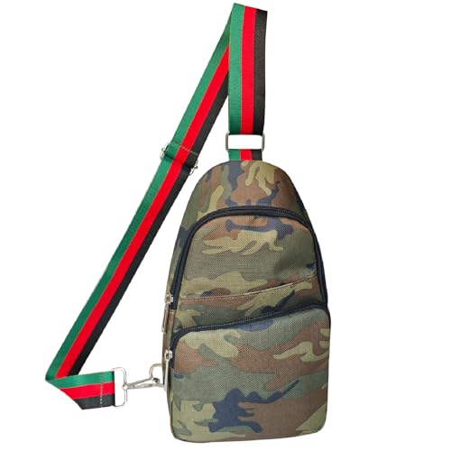 Image of Dyalsa Small Sling Bag for Women, Canvas Fanny Pack Crossbody Bags Camouflage Chest Bag With Strap