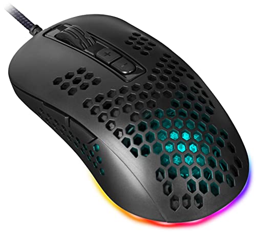 Defender Shepard GM-620L Kabelgebundene Gaming-Maus für PC/MAC mit 14 Modi RGB-Beleuchtung, ergonomische Maus mit 5 programmierbaren Tasten, 6 DPI-Einstellungen, DPI-Schalter, Schwarz Cover