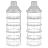 Accmor Formula Dispenser On The Go, 5 Compartments Stackable Formula Container for Travel, Baby Milk Powder Kids Snack Container, BPA Free