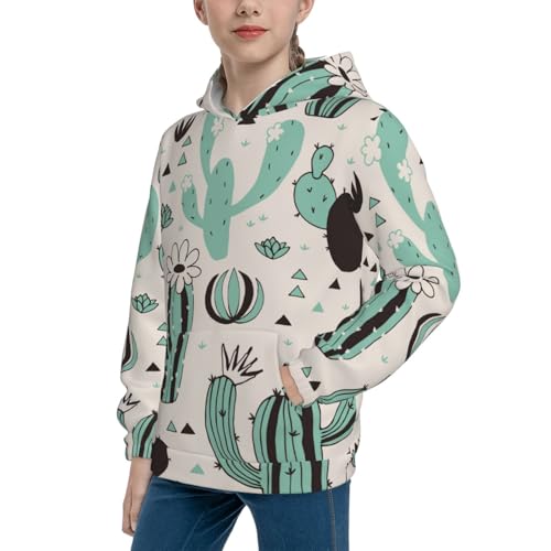 Cactuses and Flowers Kid Hoodies Boys Sweatshirts Girls Pullover with Pocket2