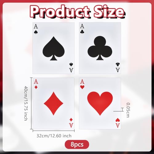 OLYCRAFT 8 Piezas Naipes Jumbo Gigantes Póker 32x40 cm miniatura 2