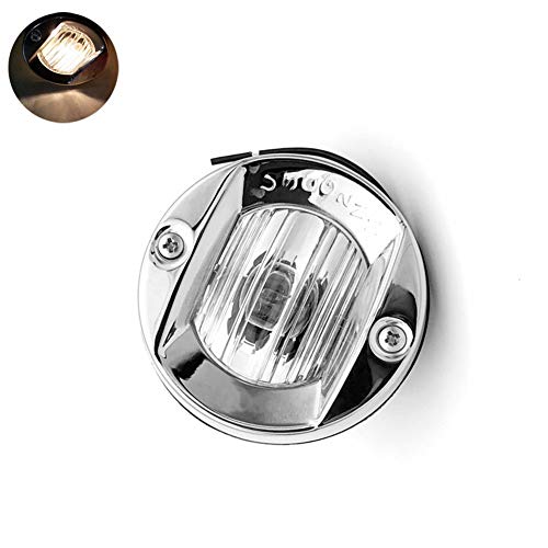 ZONCENG - Lámpara de navegación para Barco, Redonda, de Acero Inoxidable, 12 V, luz estéril, Resistente al Agua, Warm White