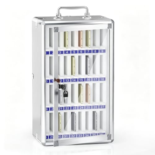 Loghot Aluminum Alloy Pocket Chart Cell Phones Storage Cabinet for Cell Phones, Wall-Mounted Cell...