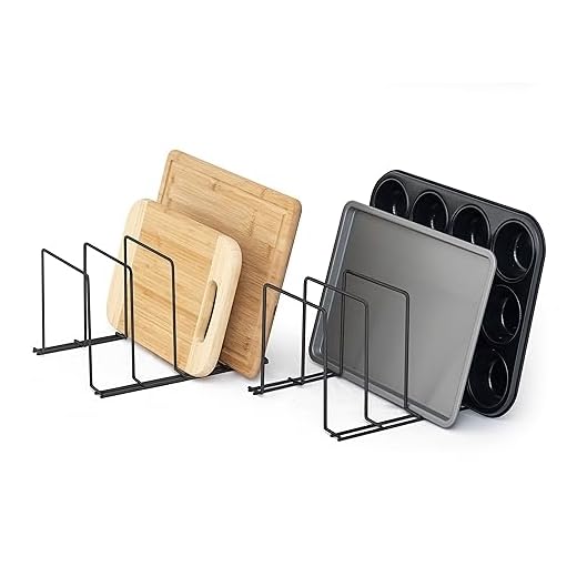simplywire – Bakplaat- en snijplankenrek - Set Van 2 - Pannenrek - Organizer voor keukenkastjes – Zwart Kunststof Gecoat Staal