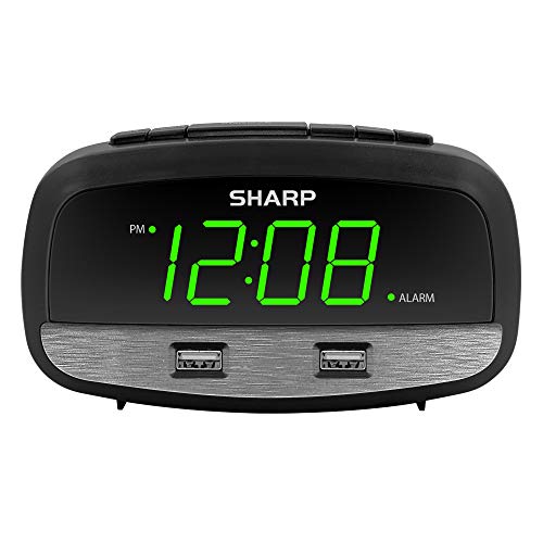 Sharp Digital Clock with Dual USB