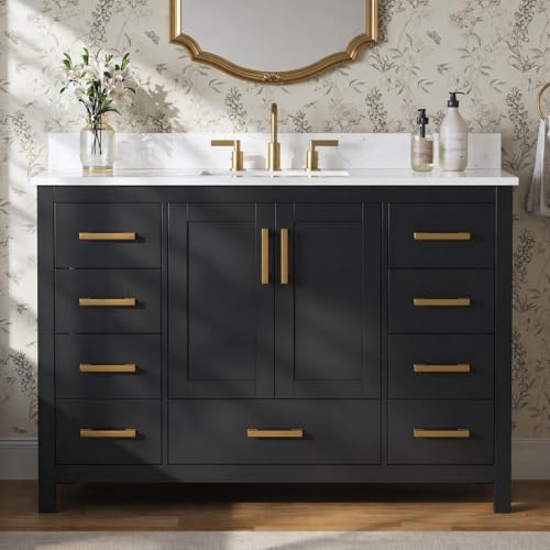 DELUXE LIVING 48 Inch Carrara Top Vanity