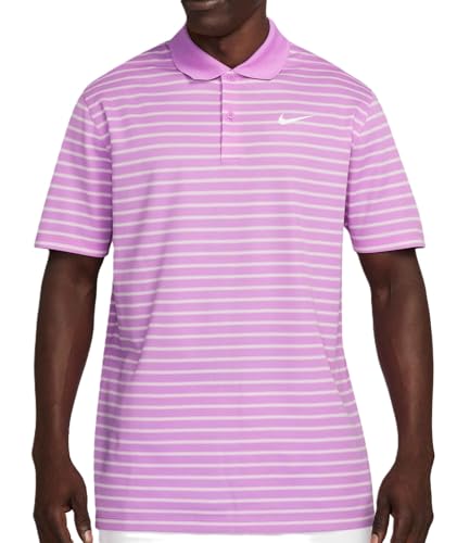 Nike Polo de golf Dri-Fit Victory taille L en édition limitée fuchsia et blanc pour homme