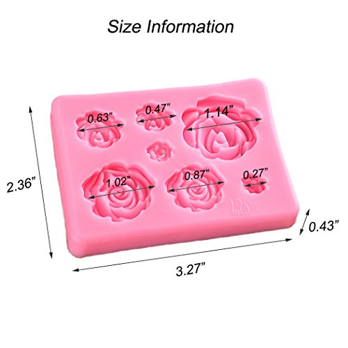 Fantasybear Rose Silicone Mold,Small Soap Clay Fimo Chocolate Sugarcraft Baking Tool Diy Cake Silicone Mold For Baby Shower Party Birthday Party Cake Decoration (Small Rose Mold) #TOP4