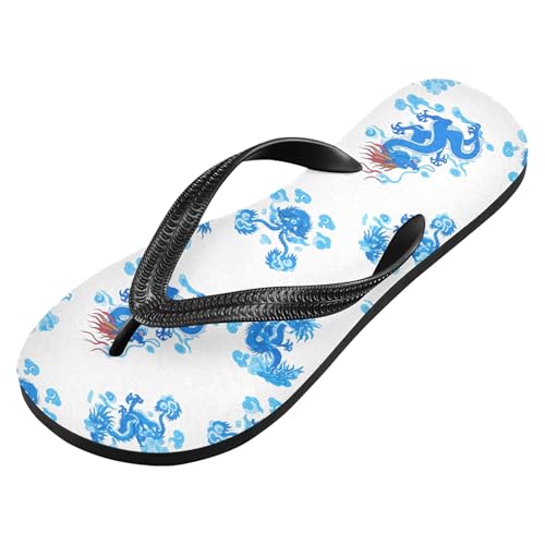 Burbuja Blue Dragons Flip Flops for Women Men, Soft Thong Sandals Rubber Slippers for Pool Beach Essentials2