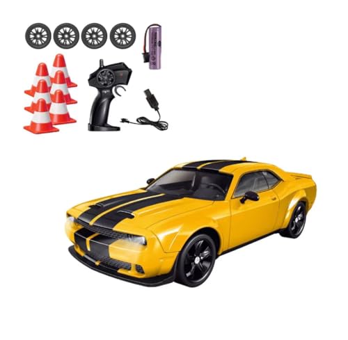 Image of Nitro Dodge Remote Control Car | 20Kmph, 2.4Ghz | Rc Drifting Car, Rc Car, 4 Wheel Drive, Boost Mode, Long Range Remote, Hard Plastic Top with LED Head Light (Yellow)