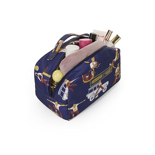 Image of American Tourister x Love Child by Masaba Polyester Travel Kit /Multipurpose Toiletry & Cosmetic Bag /Water-Resistant Organizer Pouch /Stylish & Lightweight for Men & Women- Navy Blue