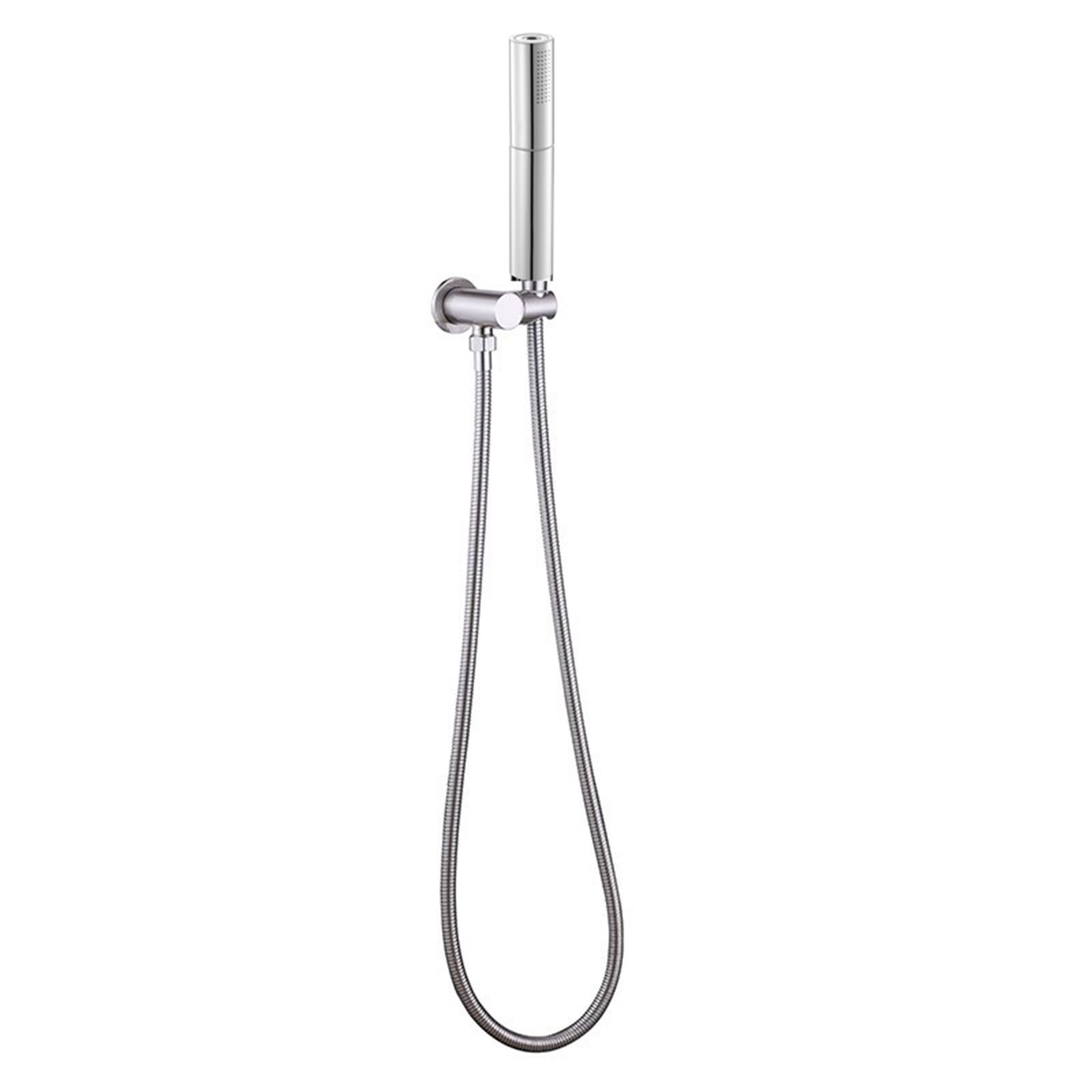 Alcachofa de Ducha con Manguera 1.5M, Shower Head de Grande, Redondo Cabezal Ducha Mano de Alta Presión con 2 Tipos de Chorro, Ducha de Lluvia con Ahorro de Agua, Cromo