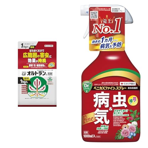 【セット買い】住友化学園芸 殺虫剤 家庭園芸用GFオルトラン粒剤 1kg+ベニカXファインスプレー 1000ml