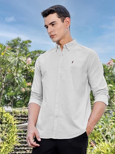Image of Thomas Scott Men's Cricket Club Collection Classic Regular Fit Twill Shirt | 100% Cotton Long Sleeve Solid Shirt with Button Down Collar (Available in Plus Size)
