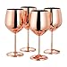 Produktbild Oak & Steel - 4 elegante große Weingläser in Roségold - Bruchsicheres Glas Geschenkset für Hausbar, Hochzeit, Jubiläum, Geburtstagsfeier, Camping Weingläser unzerbrechlich, 4 Pieces 21 x 9 cm, 0.5 L