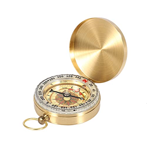 Brújula de bolsillo estilo reloj clásico de latón miniatura 7