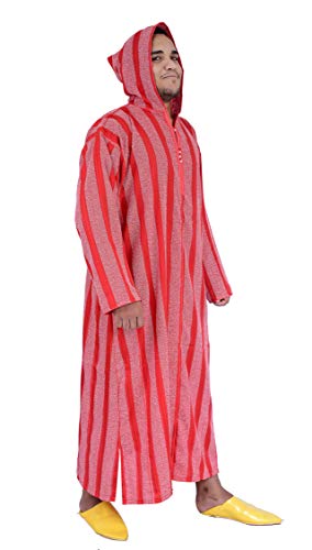 Moroccan Men Clothing Djellaba Handmade and Embroidered Breathable hooded Gray2