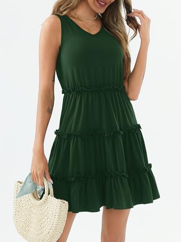 Image of PerZeal Women's 2026 Summer Dress Casual Sleeveless Boho Beach Vacation Outfits Mini Sundress
