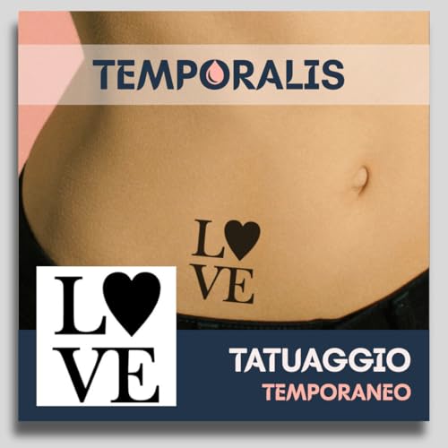 Tatuaggio SCRITTA - Temporalis® | Tatuaggi temporanei uomo donna, tatuaggi finti vegani e waterproof - Certificato UE - Dura 1-2 settimane [ Tattoo Love ♡ ]
