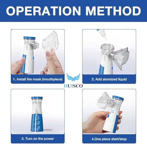 Image of Portable Mesh Nebulizer for Adults and Kids Travel and Household Use, Handheld Mesh Nebulizer for Breathing Problems, Personal Inhalers for Cold and Cough Dry Cough - Quick Relief, Wireless Vaporizer Machine With Respiratory Mask And Inhaler
