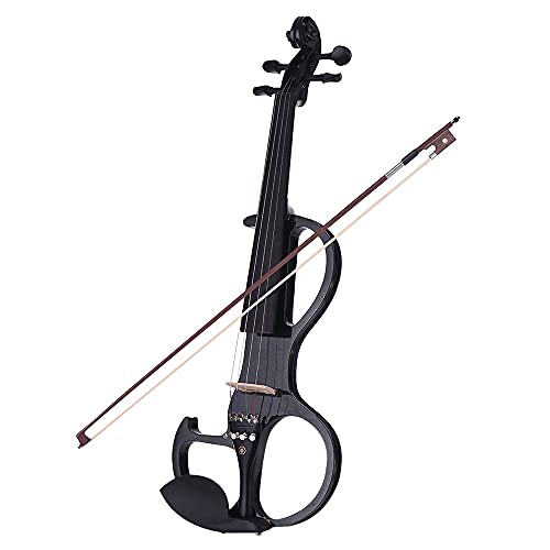 lifcasual Violín eléctrico silencioso de Madera Maciza de tamaño Completo 4/4, Estilo violín, 3...