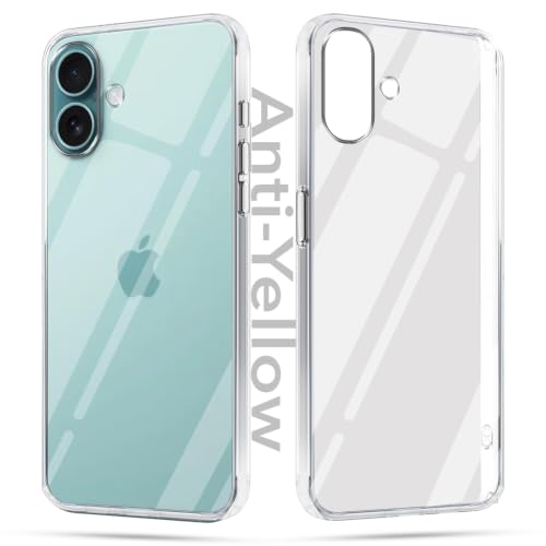 Image of Jkobi Lifetime Anti-Yellow Clear Back Case Cover for Apple iPhone 16 Plus (Sleek Hard Crystal | Shockproof and Camera Protection)
