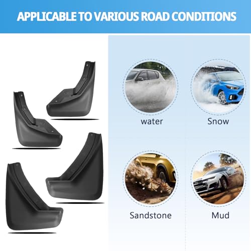 Image of Mud Flaps Splash Guards Compatible with 2019-2026 Volvo XC40, No Drill Custom Fit Front Rear Wheel Fender Mudguards, All Weather Anti-Scratch Volvo XC40 Exterior Accessories (Set of 4)