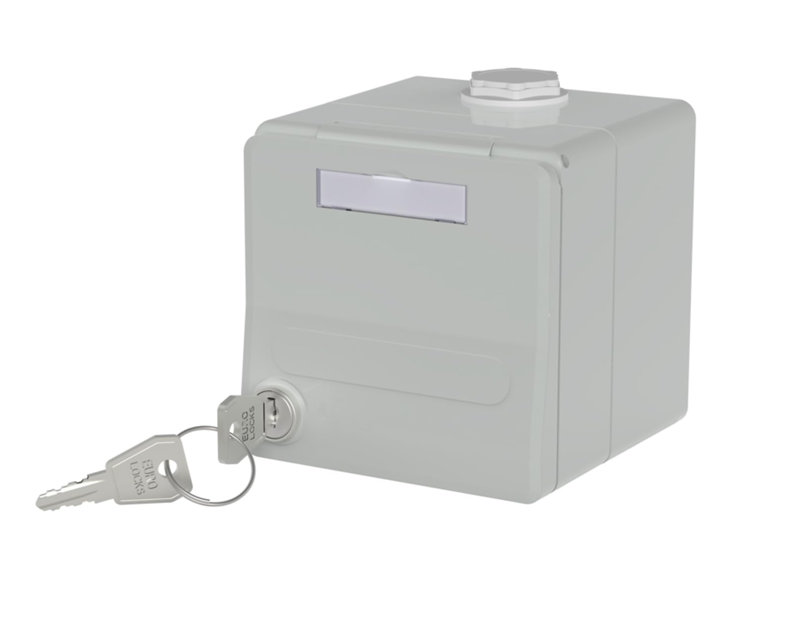 METZ CONNECT IP44 Modul-Aufputz-Gehäuse, Klappdeckel+Schloss, 2Ports unbestückt, grau