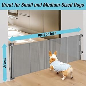 24 Inches Tall Retractable Baby Gate for Dogs Short Pet Gates to Step Over Extends Up to 55 Wide Reinforced Mesh Doggie Gates for Indoors Outdoors Small Dog Gate for Stairs Puppy Gate grey Cucciolini Doodles 24 inches tall retractable baby gate for dogs short pet gates to step over extends up to 55 wide reinforced mesh doggie gates for indoors outdoors small dog gate for stairs puppy gate grey cucciolini doodles