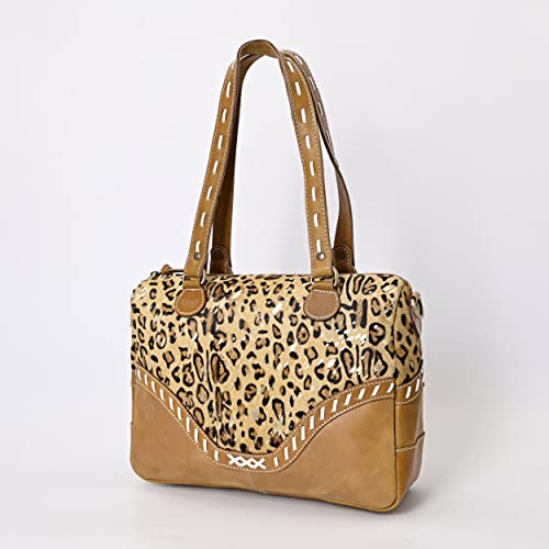 Image of Merbaa Leopard Print Tote Purse - Designer Shoulder Handbag for Women - Elegant Animal Pattern Bag