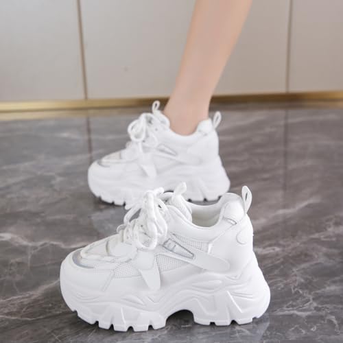 Chunky Sneakers for Women, Fashionable and Height - Increasing Platform Sneakers Dad Shoes for Women, Casual Lace - up Walking Shoes2
