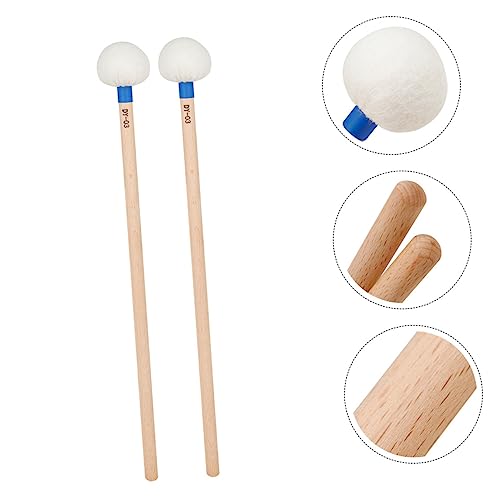 Baquetas de fieltro ERINGOGO, 2 piezas, con mango de madera y color azul, para instrumentos de percusión, clases de música y meditación sonora miniatura 5