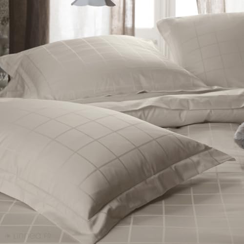 Parure de lit en satin Concerto beige lin 240x220 cm d'exception