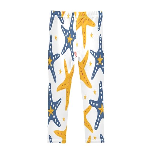 Bolaz Toddler Girls Leggings Printed Yoga Pants Leggings Starfish White Background for Kids2