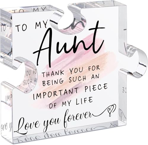 DIGIELE Auntie Gifts, Aunt Birthday Unique Gifts from Niece or Nephew, Personalised Gifts for Auntie Women, Best Auntie Gift & Present for Christmas, Wedding or Mother's Day, Acrylic Puzzle Decoration