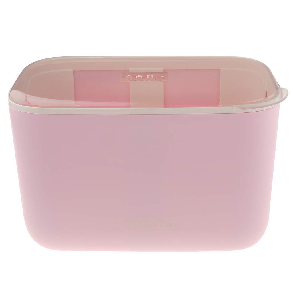 Tragbare Flaschenbox Baby Milchflasche Aufbewahrungsbox Flaschenkiste mit Trockenständer (Rosa)