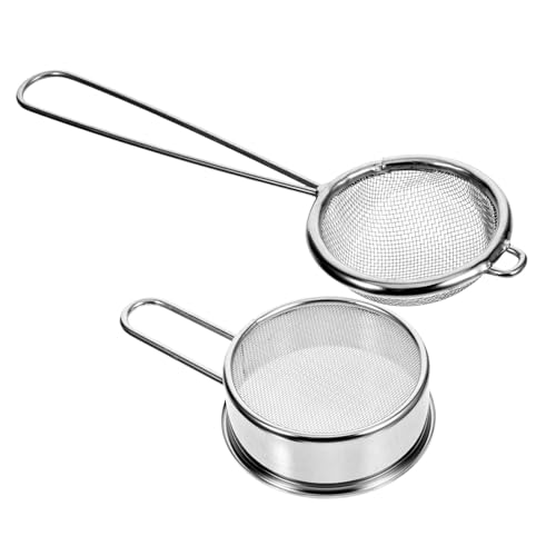 PAMINGONO 2 Pièces Tamis à Farine Acier Inoxydable Rond Pour Cuisine Lot De Passoire Tamis Filtre Passoire De Cuisson