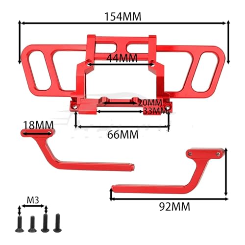 Jouets RC Pour Axial Pour Wraith Spawn 1/10 Pour SCX10 Pare-buffle De Pare-chocs Avant En Métal Kit D'accessoires Pour Voiture Radiocommandée(Red) – vue 3