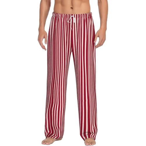 Pantalon de pyjama écossais rouge pour homme en flanelle douce