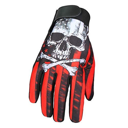 Hot Leathers Flag Skull Mechanics Glove (XL)