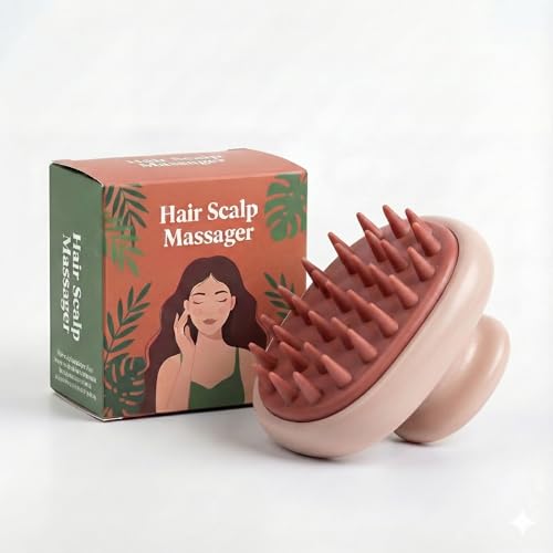Image of Novo Baby Hair & Scalp Massager Brush with Oil /Shampoo Compartment & Soft Silicone Bristles | Head Massager for Scalp Massage | Hair Massager for Hair Growth | Dandruff Removal Tool for Men & Women (Blush Pink)