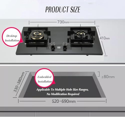 Estufa a gas 2 puestos portátil de mesa 75 cm miniatura 2