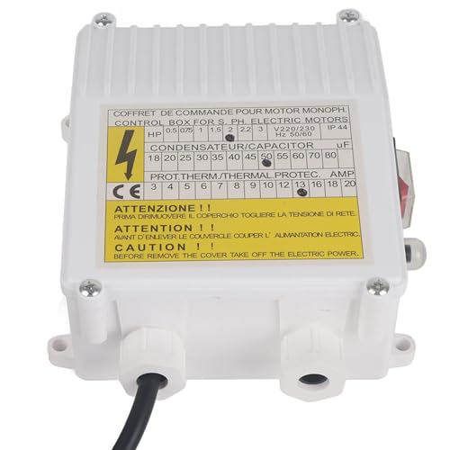 Image of Submersible and Deep Well Pump Controller Household Pump Control Box Built-in Thermal Circuit Breaker (1500W US Plug 110V)