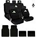 New Embroidery Frog Car Seat Cover Headrest and Steering Wheel Cover Floor Mats Gift Set